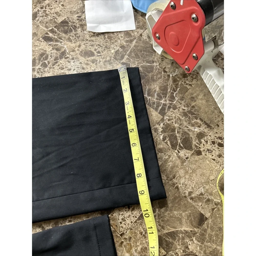 Falls Creek No Iron Khaki Pants 36x32 Mens Black Flat Front Classic Stretch